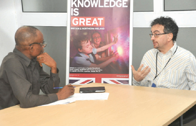 Mr Jon Benjamin (right) speaking to Graphic Online’s Kwame Asare Boadu