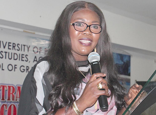 Prof. Goski Alabi giving an address at the colloquium