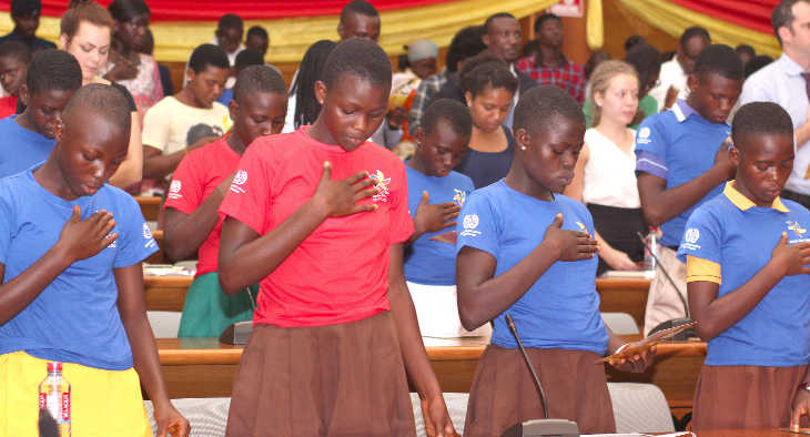  Some schoolchildren pledging their support to end child labour. Picture: NII MARTEY M. BOTCHWAY.