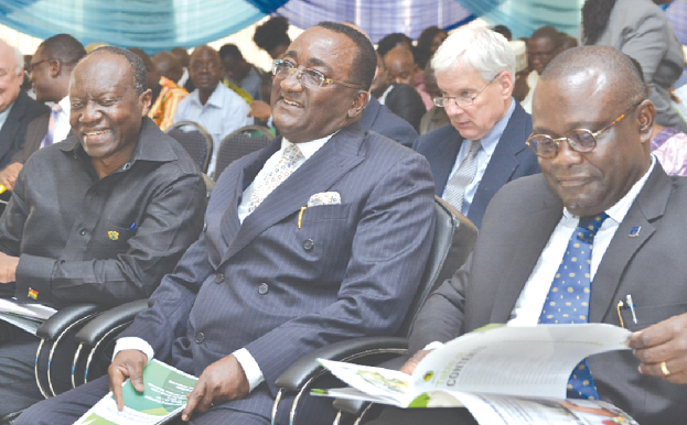 Mr Ofori-Atta, Mr Afriyie Akoto and other officials at the launch of the fund