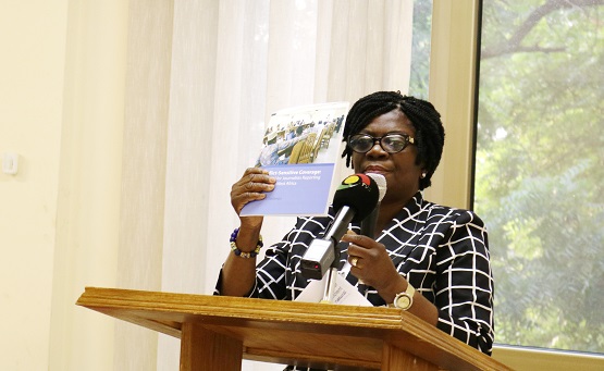 The Chief Director of the Ministry of Interior, Mrs Adelaide Anno-Kumi launching the manual
