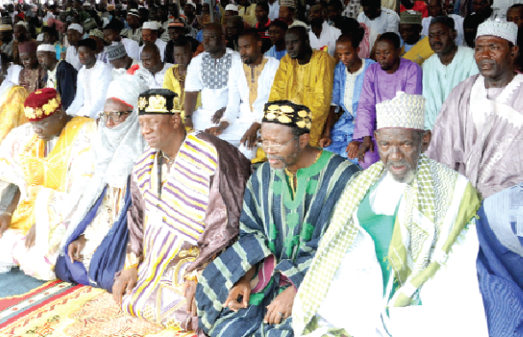 Muslims at prayers