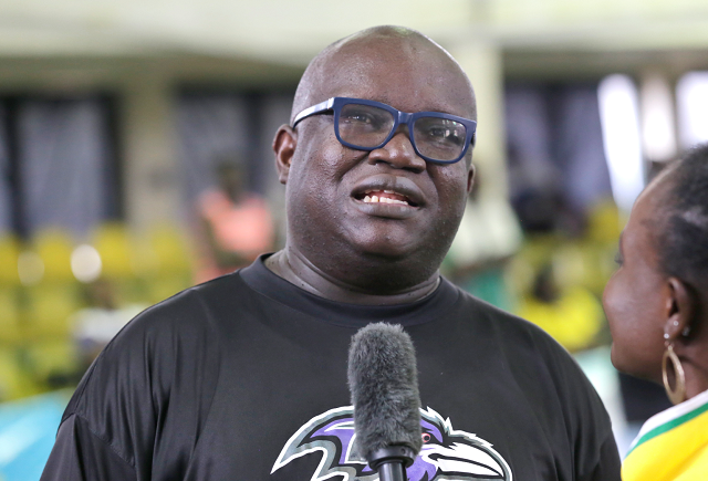 Vice-president of the Ghana Table Tennis Association (GTTA), Engineer Kenneth Ashigbey, speaking  to the media during the event