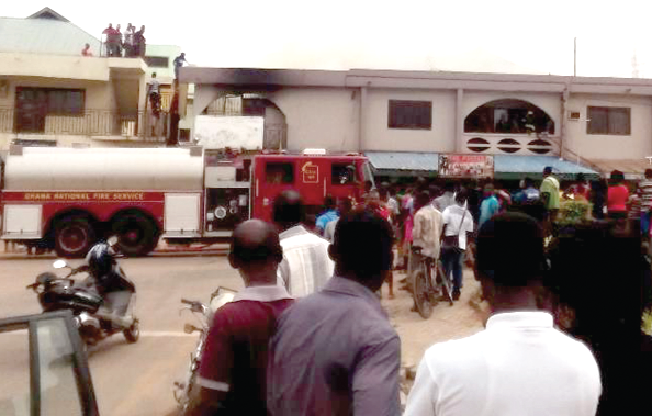 Residents at the scene of the fire