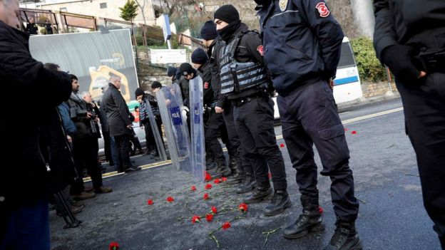 Police are continuing the hunt for the attacker as the city mourns