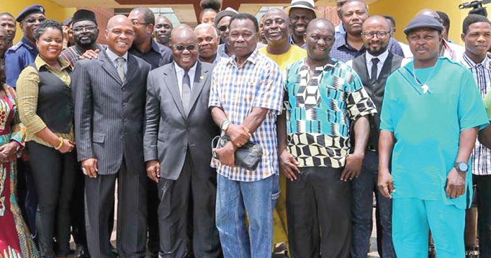  President Akufo-Addo with former world champions and GBS officials at the flagstaff House