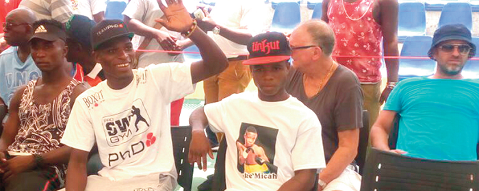  Richard Commey acknowledges cheers from fans at yesterday’s weigh in
