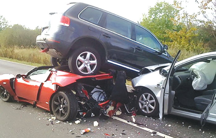 Reckless driving increases the number of accidents on our roads