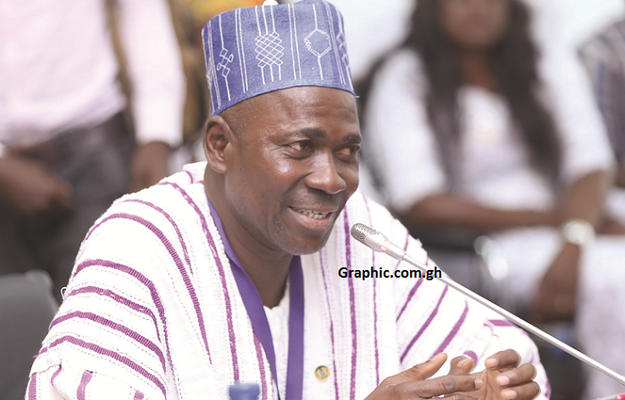   Mr Adongo Frank Fusieni, Deputy Minister designate for the Upper East Region, answering questions at the Appointments Committee. Pictures: EMMANUEL ASAMOAH ADDAI