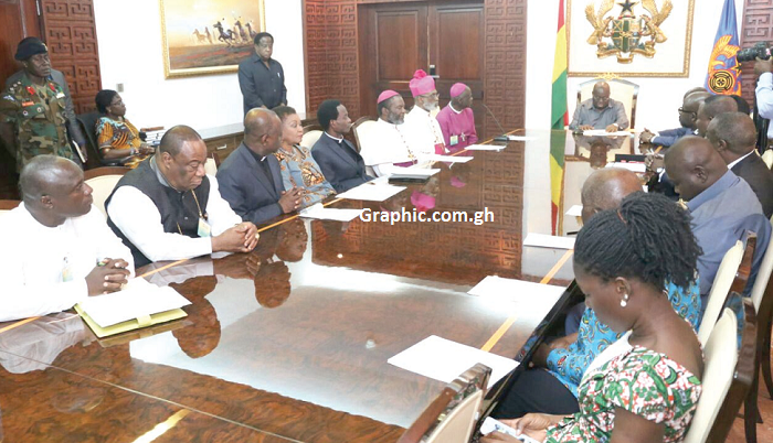  President Akufo-Addo speaking at the meeting. Picture: Samuel Tei Adano