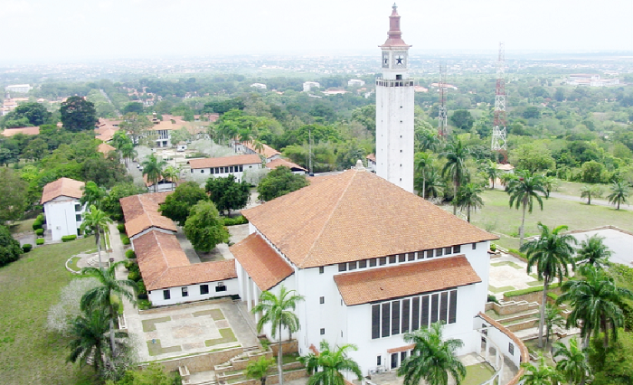 Aerial view of University of Ghana showing the Great Hall