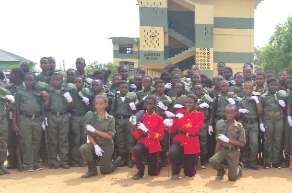 The Cadet Corps of the school in a group picture