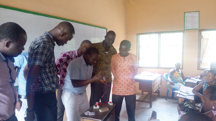  The teachers going through a practical demonstration at the training