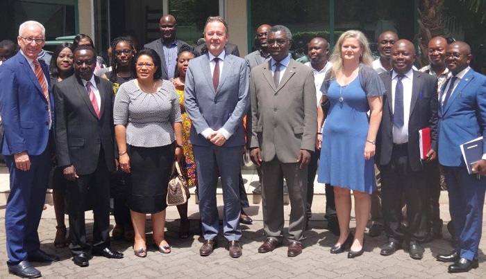Prof. Frimpong Boateng (4th right) in the company of Mr Christoph Retzlaff and other officials of the ministry and the German embassy after receiving the agreement document