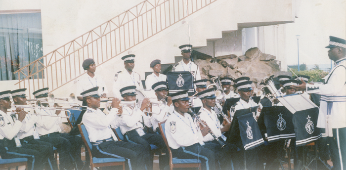  The Ghana Police Band playing the National Anthem