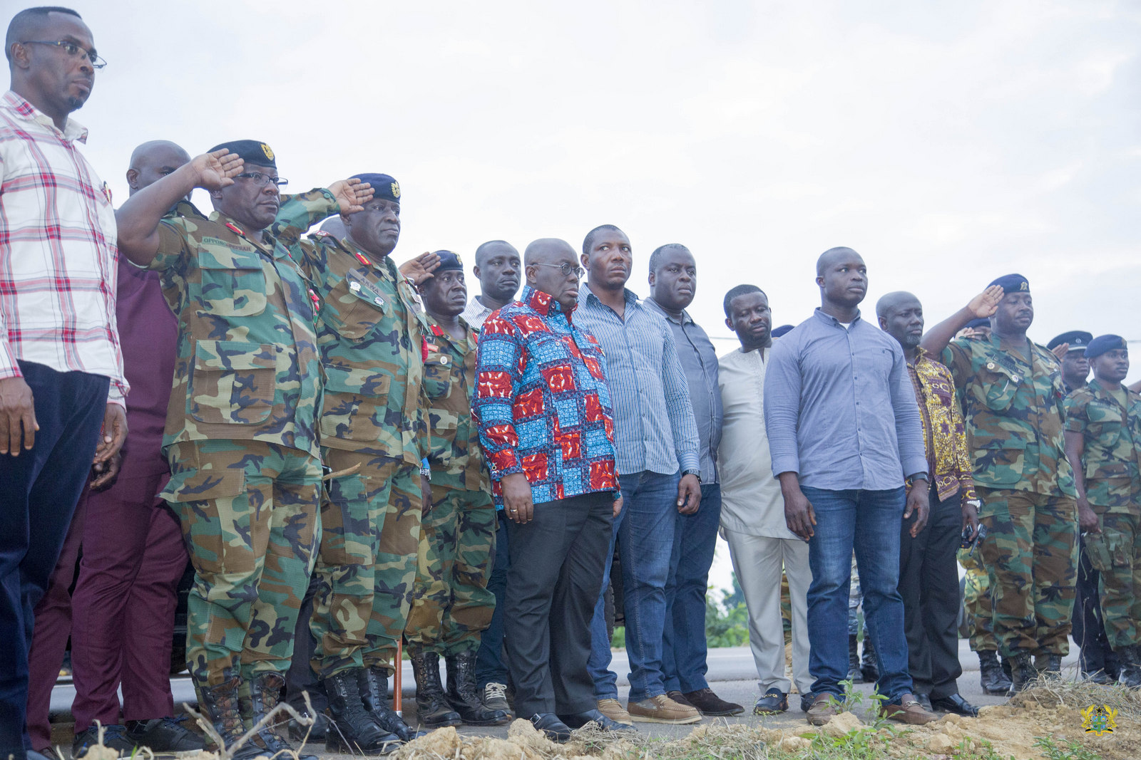 President Akufo-Addo at the site where Major Maxwell Mahama died