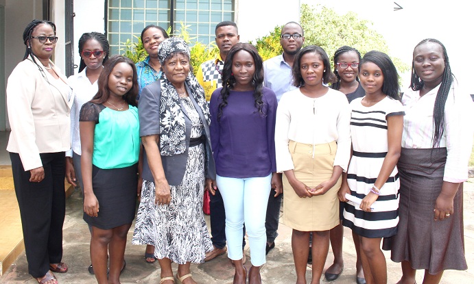 Dr Mensah-Kutin(left) and Mrs Hamida Harrison(third from left) with the participants