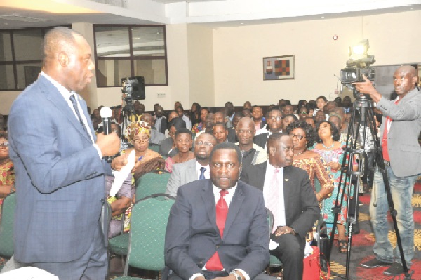 Dr Matthew Opoku Prempeh, the Minister of Education, delivering the keynote address at the opening session of the 2017 National Educational Sector Annual Review meeting in Accra. Picture: EBOW HANSON