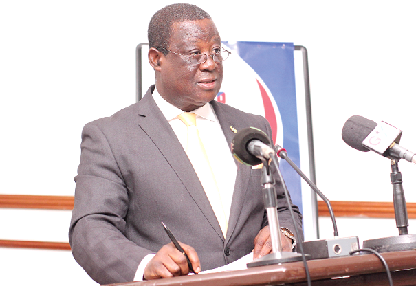 Mr Kwasi Amoako-Atta, the Minister of Roads and Highways delivering his address at the event. Picture: Nii Martey Botchway
