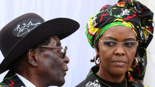 Zimbabwean president Mugabe and First Lady Grace Mugabe