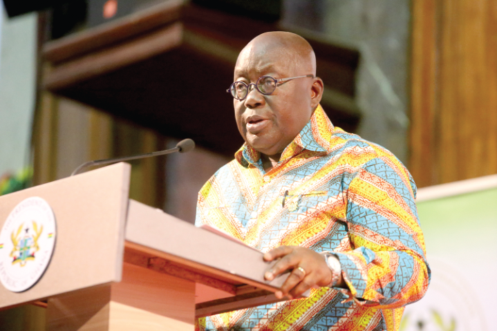 President Akufo-Addo speaking at the summit in Accra