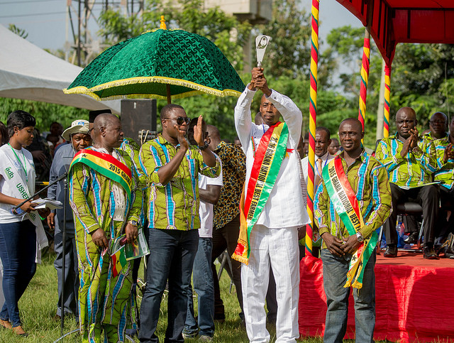 Mr Robert Crentsil (in white) — 2016 National Best Farmer