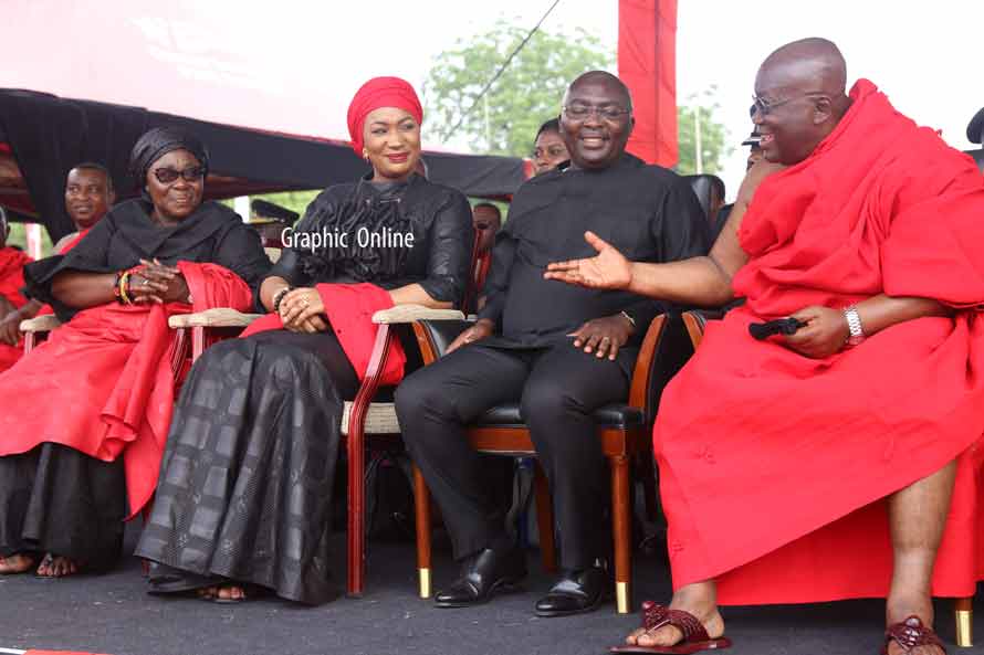 President Akufo-Addo, Vice President Bawumia and other dignitaries mourn with Asanteman on Thursday. Picture by SAMUEL TEI ADANO