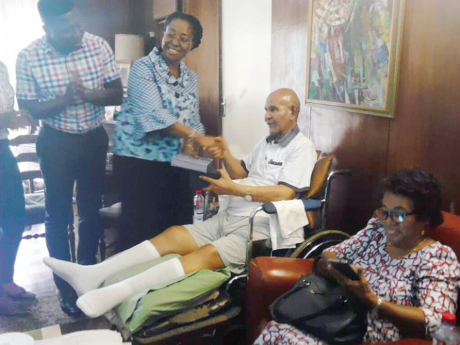 Dr (Mrs) Susu Bridget Kwawukume making a presentation to Dr Evans-Anfom