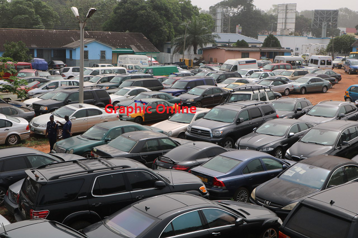 Some of the seized vehicles