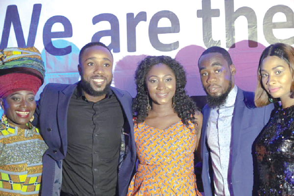  3FM’s Miriam Osei Agyemang (middle) poses with Akumaa Mama Zimbi, Harold Amenya and other cast members from Sadia