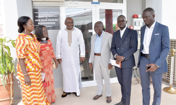 From left: Mrs Safo Ntim, Mr Carlos Ahenkora, Mr Safo Ntim, Mr Emmanuel Osei Ntim and Mr Fred Osafo Ntim after the inauguration of the new factory in Accra 