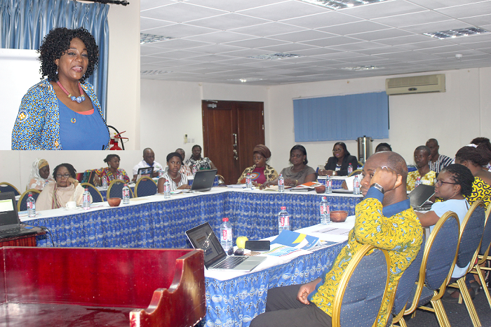  Ms Otiko Afisah Djaba (inset) addressing the participants 