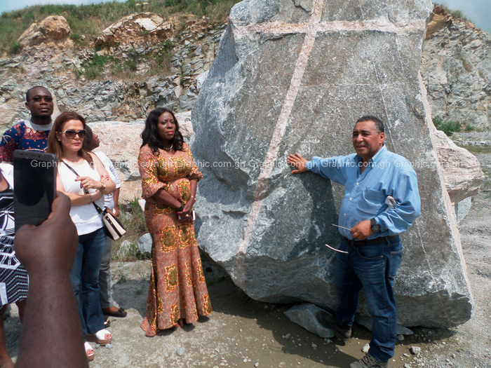 Mr El Aridi Choaki Youssef explaining a point to Mrs Catherine Abelema Afeku