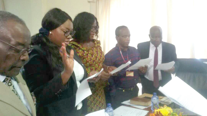 Members of the Ministerial Advisory Board of the Ministry of Parliamentary Affairs taking their oaths