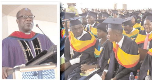 Right Reverend Hilliath Dela Dogbe(insert) addressing the graduands