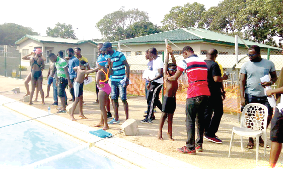 • Some of the participants going through the practical lessons
