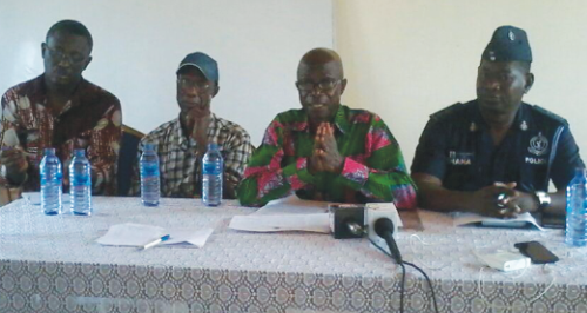 Mr Stephen Anokye (2nd right) addressing the media