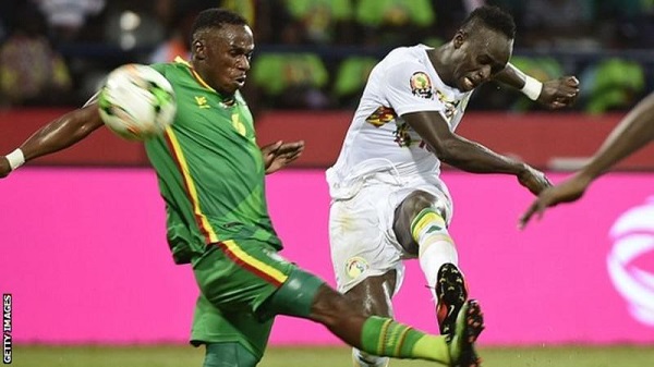Sadio Mane (right) scored his second goal of the 2017 tournament