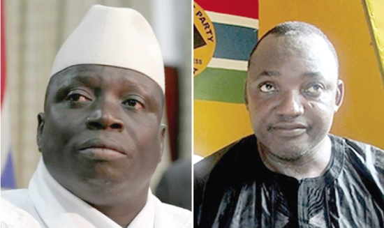 President Yahya Jamameh and Mr Adama Barrow, President-elect