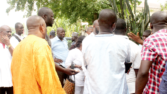Some of the contractors who picketed at the Ministry of Finance