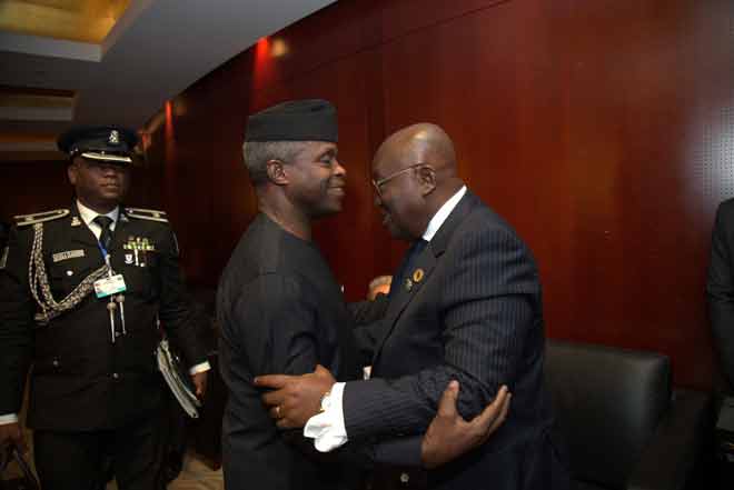 President Akufo-Addo with the Vice President of Nigeria, His Excellency Osibanjo