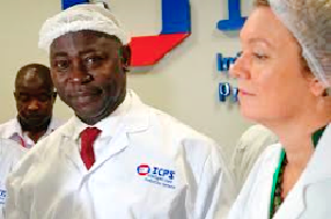 Moses Baiden at his ID factory in Accra