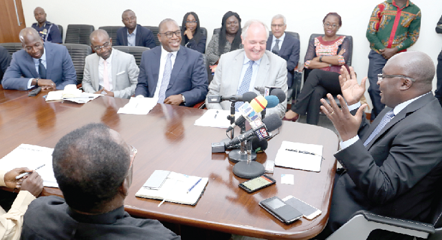 Vice-President Dr Mahamudu Bawumia, addressing the Unilever delegation from Unilever when they paid a courtesy call on him at the Flagstaff 