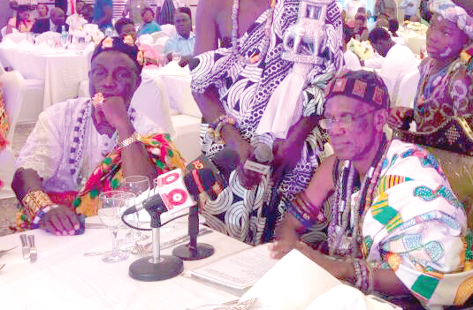 Nene Abram Akuaku III, the Paramount Chief of Ada Traditional Area, addressing the gathering