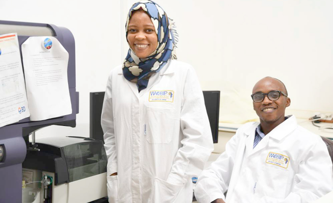 Latifa Mohammed and Richmon Aryee, graduate research interns at WACCBIP 
