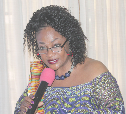 Ms Otiko Afisah Djaba, the Minister for Gender, Children and Social Protection, addressing participants in the nutrition dialogue in Accra. Picture: EDNA ADU-SERWAA