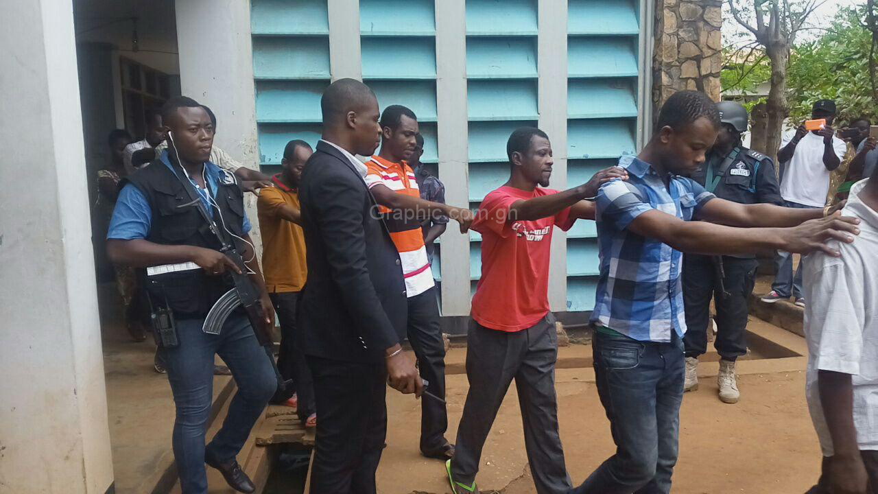 Some of the suspects who were in court