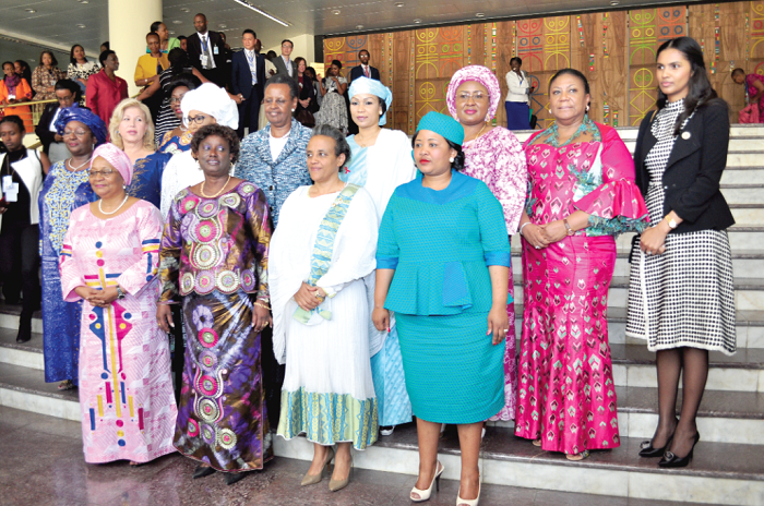 •The First Ladies after the 19th General Assembly of OAFLA at Addis Ababa, Ethiopia