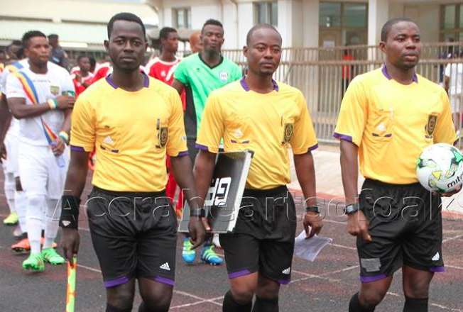 Referee Issaka Afful with the ball.