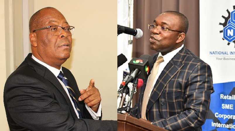 Mr Ray Sowah — MD, GCB Bank Limited (left) and Mr John Kweku Asamoah — Acting MD, NIB